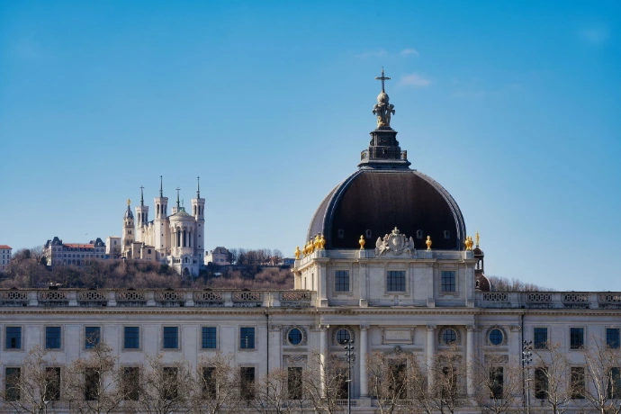 The Grand Hôtel-Dieu and the Fourvière basilica in Lyon, home to an ESDAC campus
