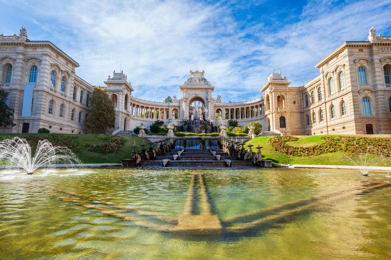 Le Palais Longchamp et sa fontaine